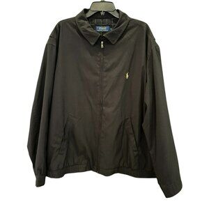 Polo Ralph Lauren Men's Black Lined Harrington Bi-Swing Golf Preppy Jacket Size